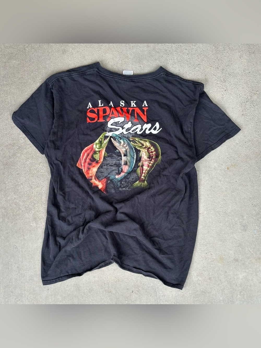 Delta 2000s Alaska Spawn Stars Graphic T-Shirt Sz Large